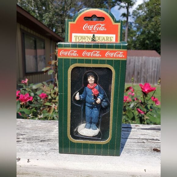 Coca Cola Town Square Mailman Letter Carrier Christmas Village Figurine - Picture 1 of 3